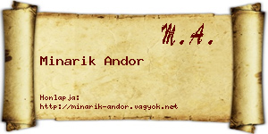 Minarik Andor névjegykártya